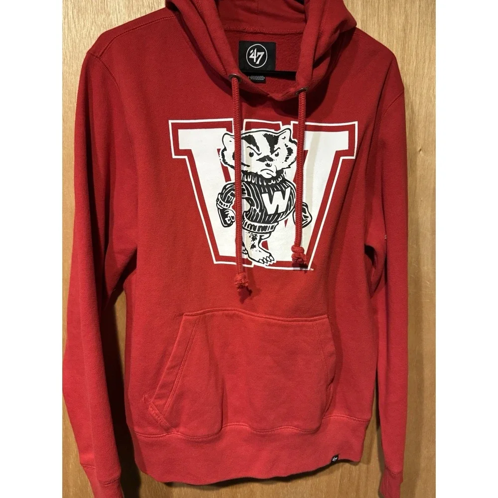 Wisconsin Red Drawstring Hoodie - Size Medium